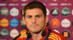Spain's Iker Casillas fields questions at a press conference,&nbsp;Municipal Stadium, June 9, 2012